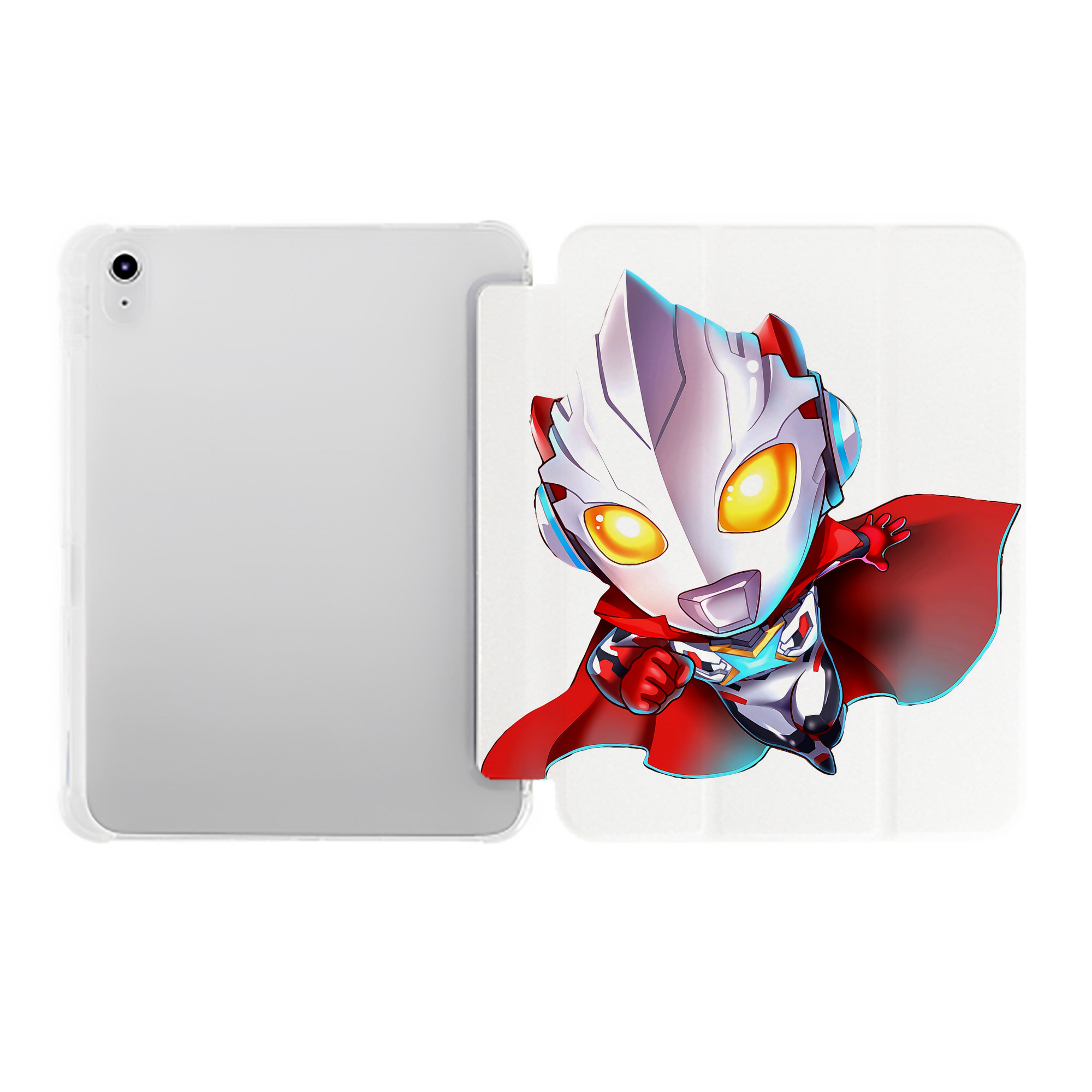 （画像用） ウルトラマン Ultraman IPad ケース ペン収納付き 三つ折りスタンド PUレザー×シリコン 対応機種9.5/10.5/10.9インチ